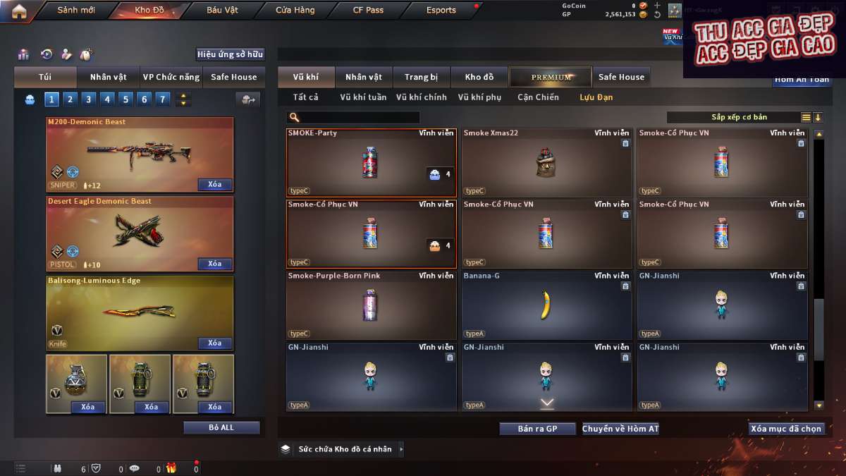 shop acc cf uy tin gia re